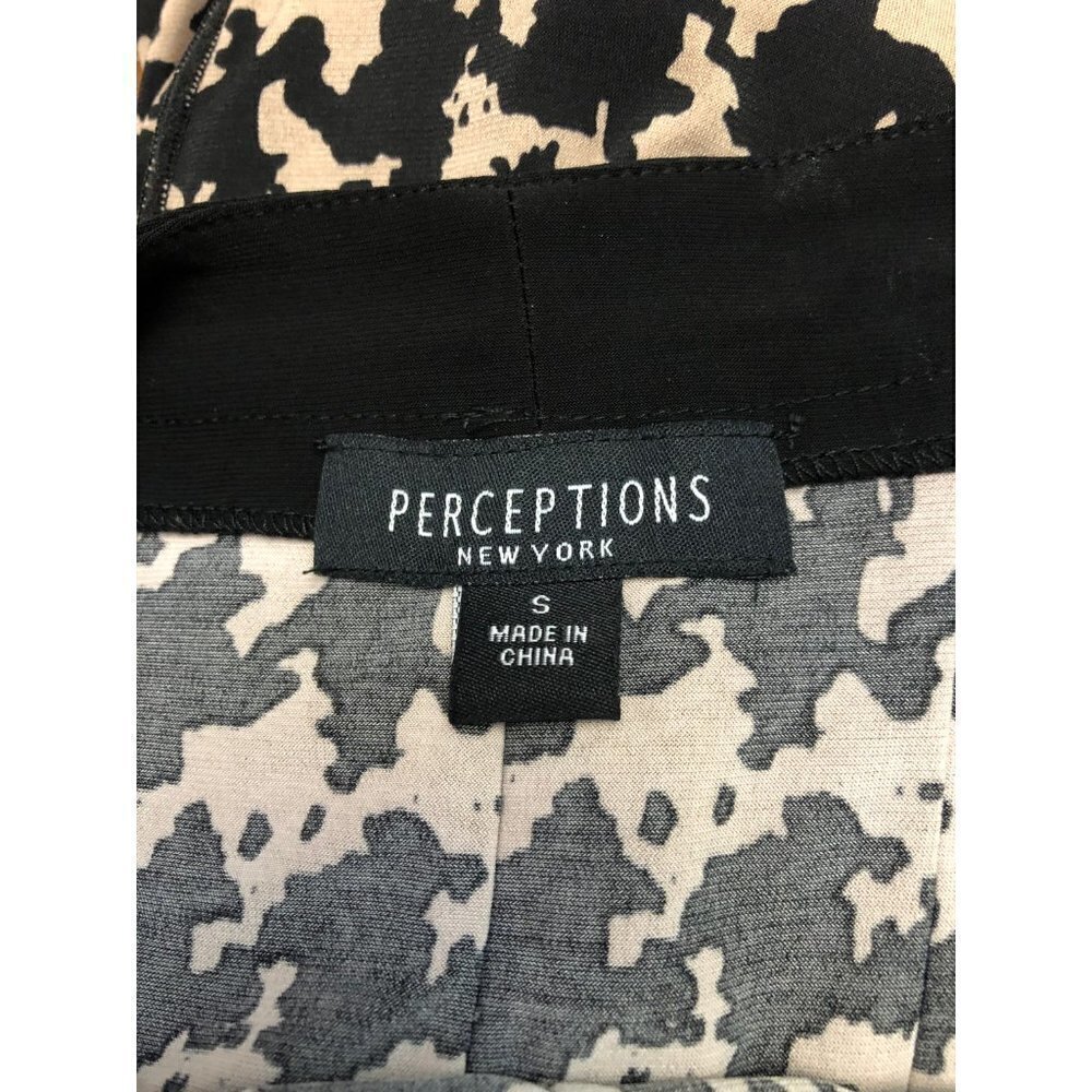 Perceptions New York Black and Tan Fit & Flare Dress Size Small EUC Stretch - Picture 5 of 5